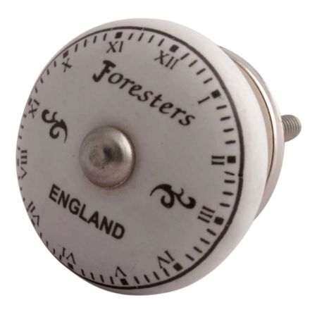 Foresters England Roman Watch Flat Ceramic Drawer Knob